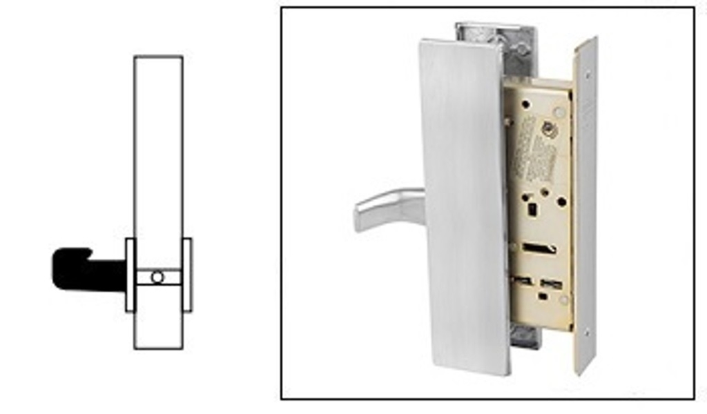 LW1L - L Lever with LW1 Escutcheon